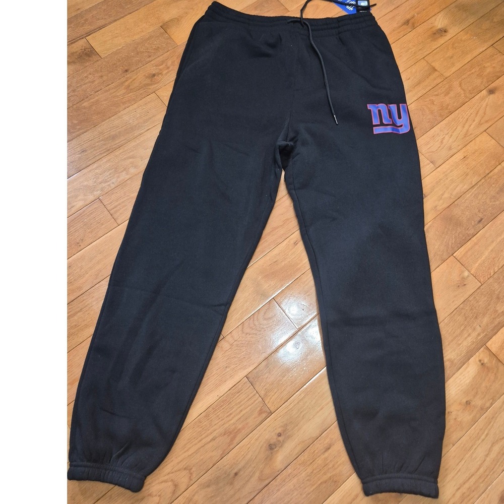 NFL Ultra Game New York Giants Joggers Mens XL Black Comfort Fit Sweatpants NWT